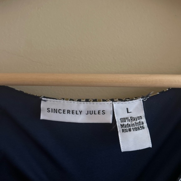 Sincerely Jules Boho Floral Mini Dress or Tunic, Size Large - Picture 7 of 8